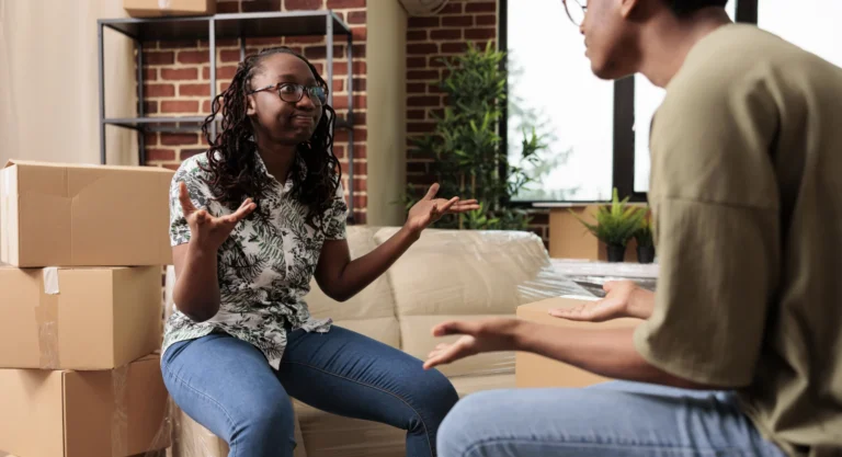 Tenant discussing moving out of apartment, illustrating tenant turnover and retention challenges